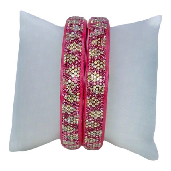 Lac Bangles- Light Pink Color- 2 Bangles Set, Product Code: V-2527 - Image 2