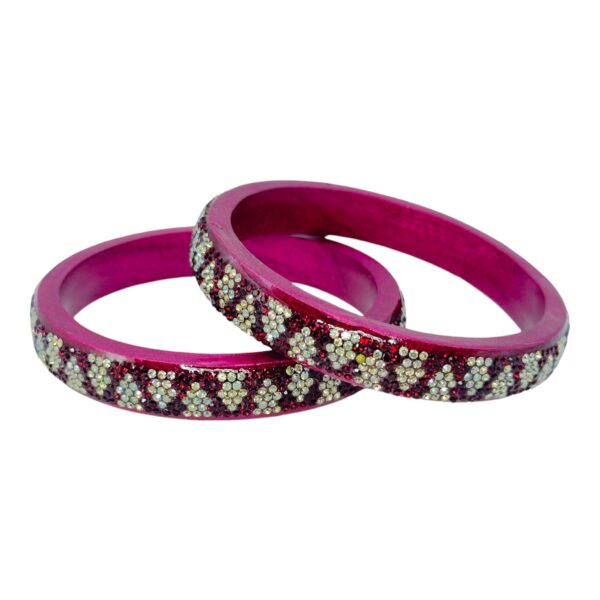 Lac Bangles- Dark Maroon Color- 2 Bangles Set, Product Code: V-2528