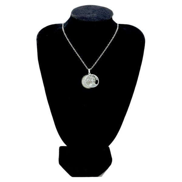 Stainless Steel Life Of Tree Pendent White Shell Necklace, Product Code: D-5164 - Image 2