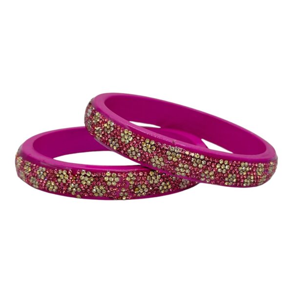 Lac Bangles- Pink Color- 2 Bangles Set, Product Code: V-2532