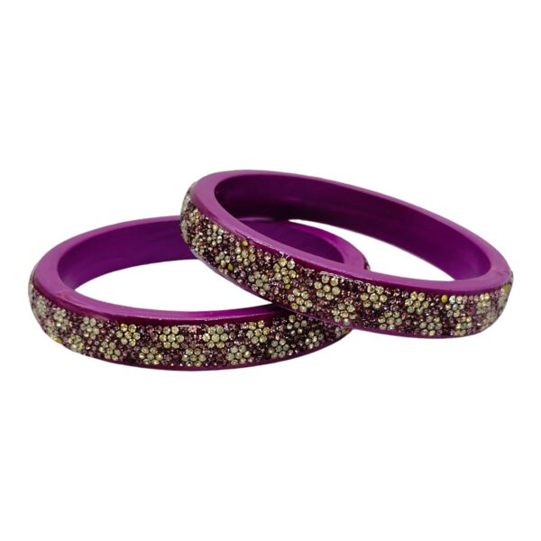 Lac Bangles- Violet Color- 2 Bangles Set, Product Code: V-2534