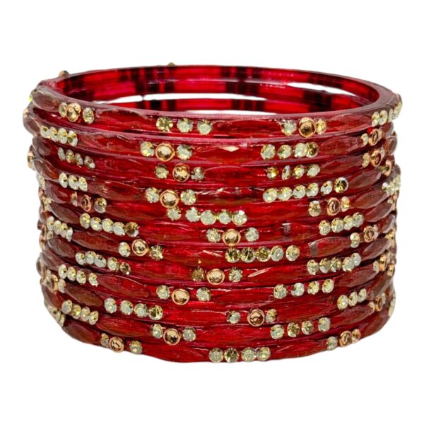 Glass Bangles- Brown Color- 12 Bangles Set, Product Code: V-2543