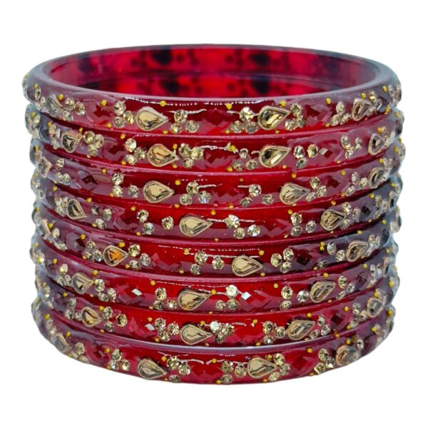 Glass Bangles- Brown Color- 8 Bangles Set, Product Code: V-2549