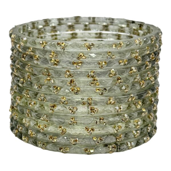 Glass Bangles- Grey Color- 12 Bangles Set, Product Code: V-2552