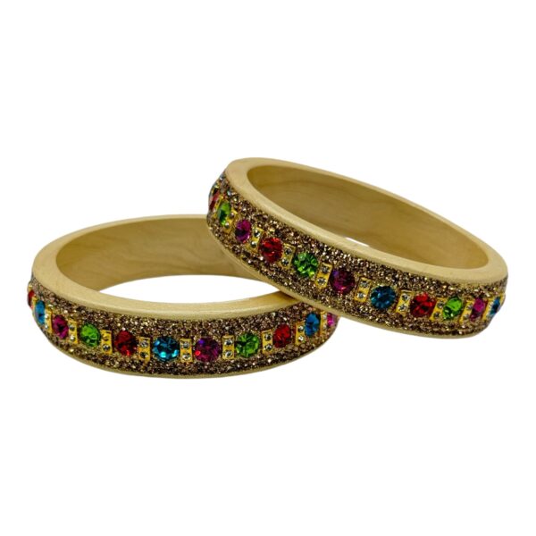 Lac Bangles- Multi Color- 2 Bangles Set, Product Code: V-2563