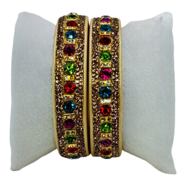 Lac Bangles- Multi Color- 2 Bangles Set, Product Code: V-2563 - Image 2