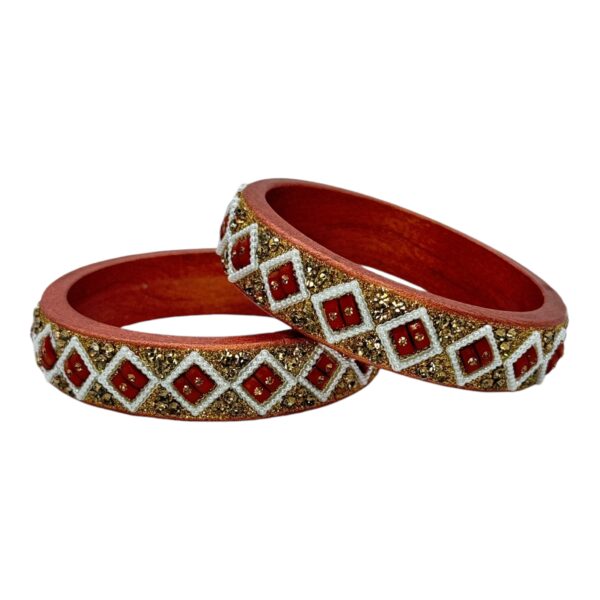 Lac Bangles- Brown Color- 2 Bangles Set, Product Code: V-2564