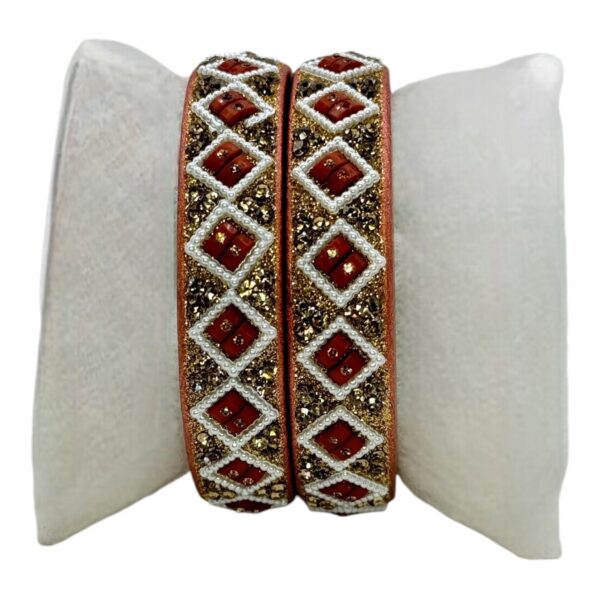 Lac Bangles- Brown Color- 2 Bangles Set, Product Code: V-2564 - Image 2