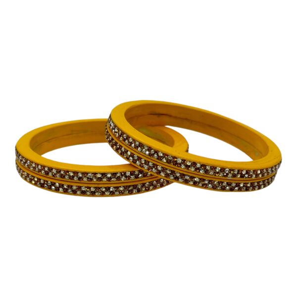 Lac Bangles- Yellow Color- 4 Bangles Set, Product Code: V-2568