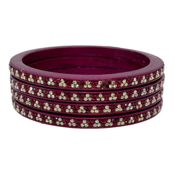 Lac Bangles- Maroon Color- 4 Bangles Set, Product Code: V-2569