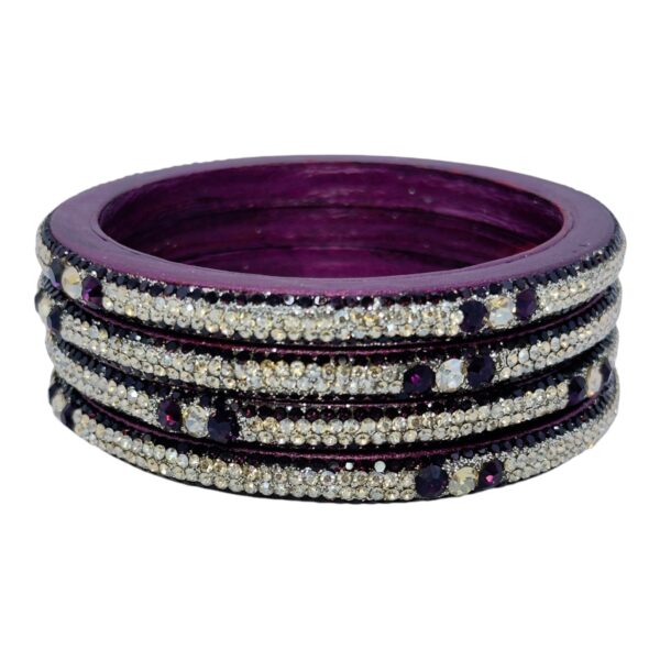 Lac Bangles- Maroon Color- 4 Bangles Set, Product Code: V-2574