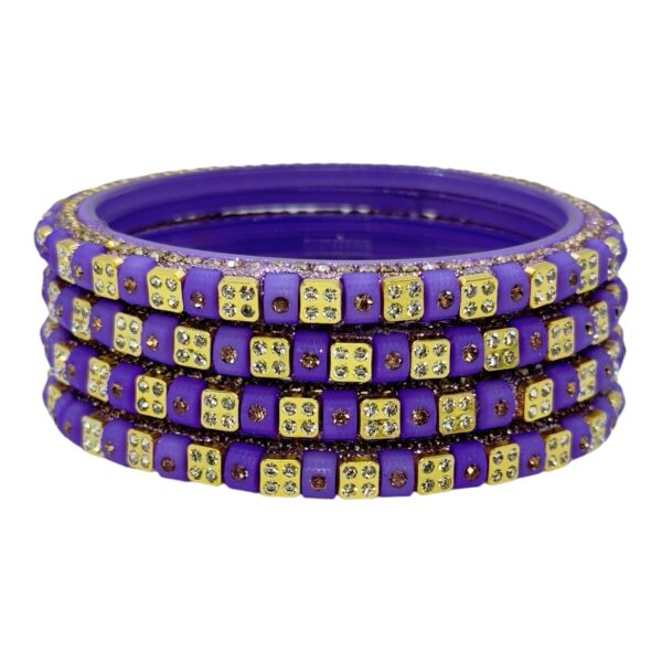 Lac Bangles- Violet Color- 4 Bangles Set, Product Code: V-2577