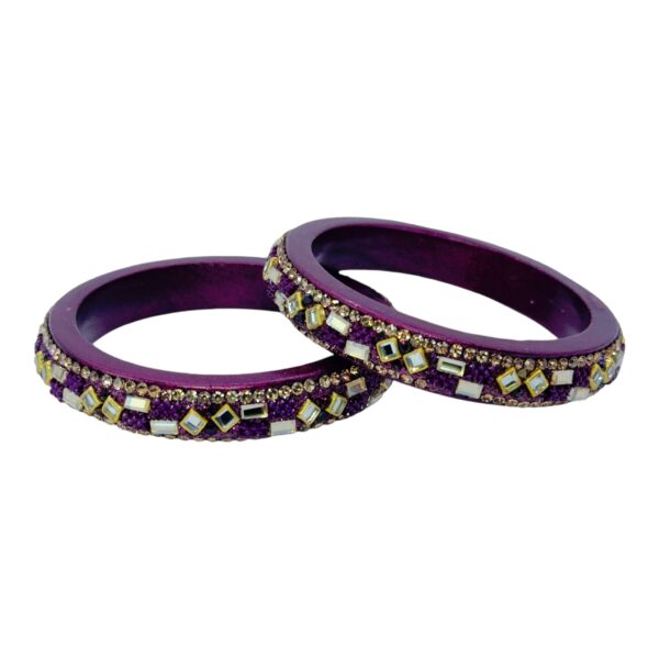 Lac Bangles- Purple Color- 2 Bangles Set, Product Code: V-2581