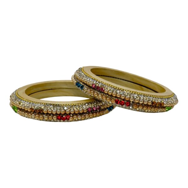 Lac Bangles- Multi Color- 4 Bangles Set, Product Code: V-2583