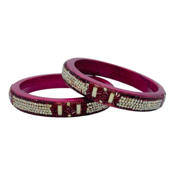 Lac Bangles-Maroon Color- 2 Bangles Set, Product Code: V-2584