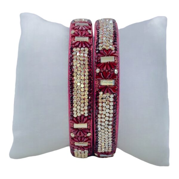 Lac Bangles-Maroon Color- 2 Bangles Set, Product Code: V-2584 - Image 2