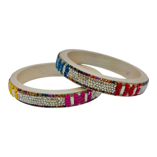 Lac Bangles-Multi Color- 2 Bangles Set, Product Code: V-2585