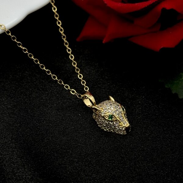 Stainless Steel Jaguar Head Pendent Chain Necklace, Product Code: D-5170