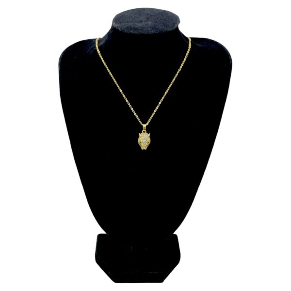 Stainless Steel Jaguar Head Pendent Chain Necklace, Product Code: D-5170 - Image 2