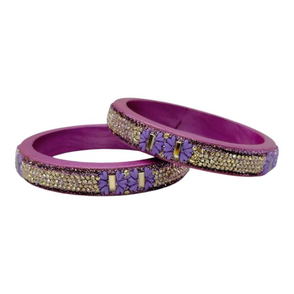 Lac Bangles- Violet Color- 2 Bangles Set, Product Code: V-2589