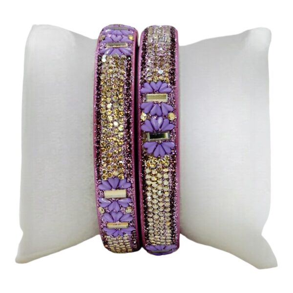 Lac Bangles- Violet Color- 2 Bangles Set, Product Code: V-2589 - Image 2