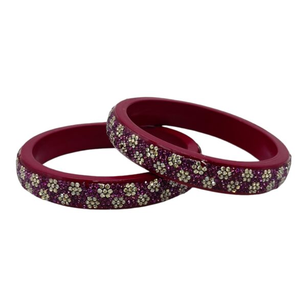 Lac Bangles- Red Pink Color- 2 Bangles Set, Product Code: V-2594