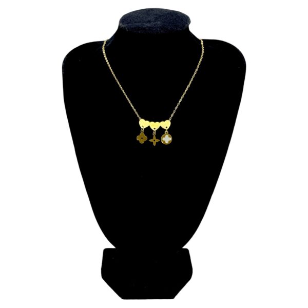 Stainless Steel Hanging Clover Pendent Necklace, Product Code: D-5177 - Image 2