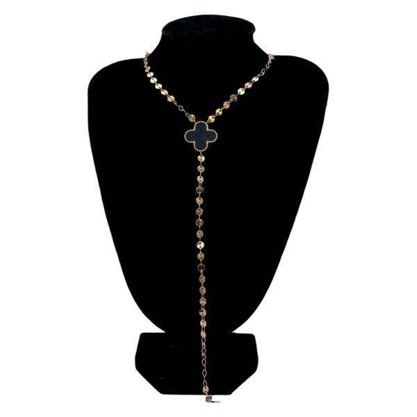 Stainless Steel Rosegold Plated Multi Disc Clover Necklace, Product Code: D-5190 - Image 2