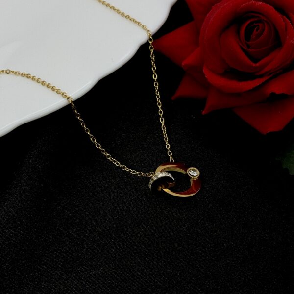 Stainless Steel Interlocking Pendent Necklace, Product Code: D-5193