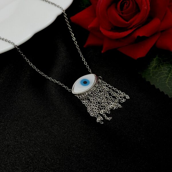 Stainless Steel Evil Eye Hanging Chain Pendent Necklace, Product Code: D-5197