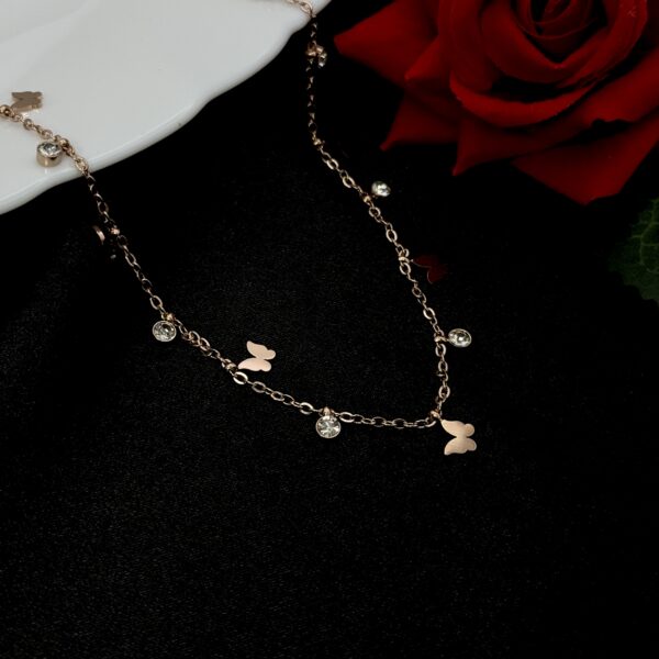 Stainless Steel Butterfly Link Necklace, Product Code: D-5198