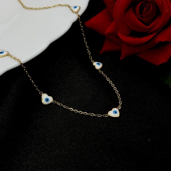 Stainless Steel Evil Eye Link Necklace, Product Code: D-5200