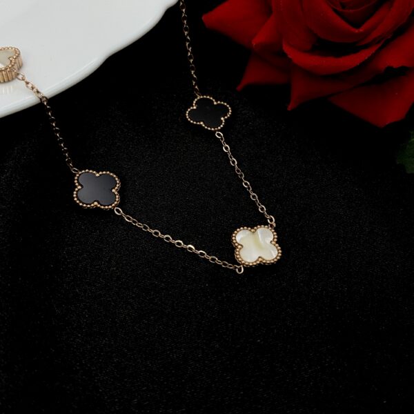 Stainless Steel Colourful Clover Link Necklace, Product Code: D-5211