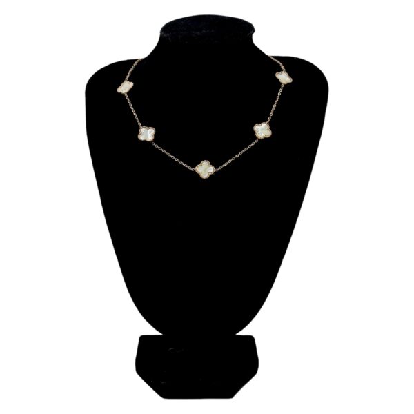 Stainless Steel Colourful Clover Link Necklace, Product Code: D-5211 - Image 2