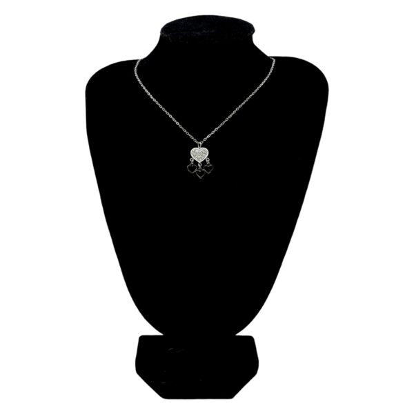 Stainless Steel Heart Shape Cubic Zirconia Pendent Necklace, Product Code: D-5225 - Image 2