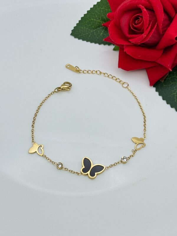 Stainless Steel Butterfly Enamel Bracelet, Product Code: D-5031