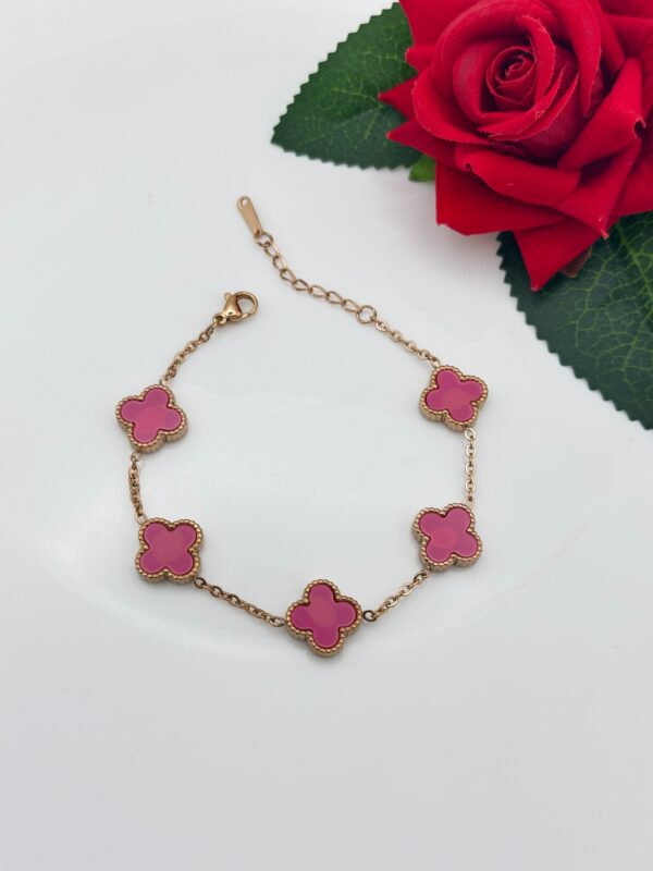 Stainless Steel Colourful Clover Link Bracelet , Product Code: D-5034