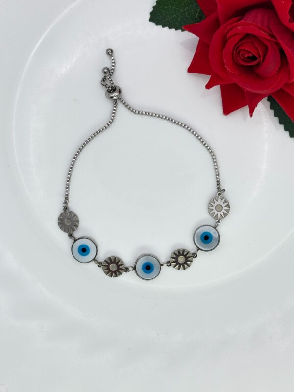 Stainless Steel Evil Eye link Bracelet, Product Code: D-5045