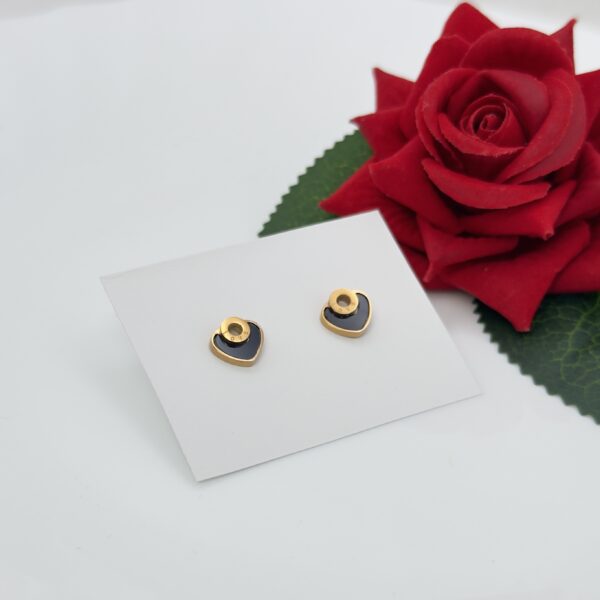 Stainless Steel Rosegold Plated Heart Shaped Stud Earring, Product Code: D-5085