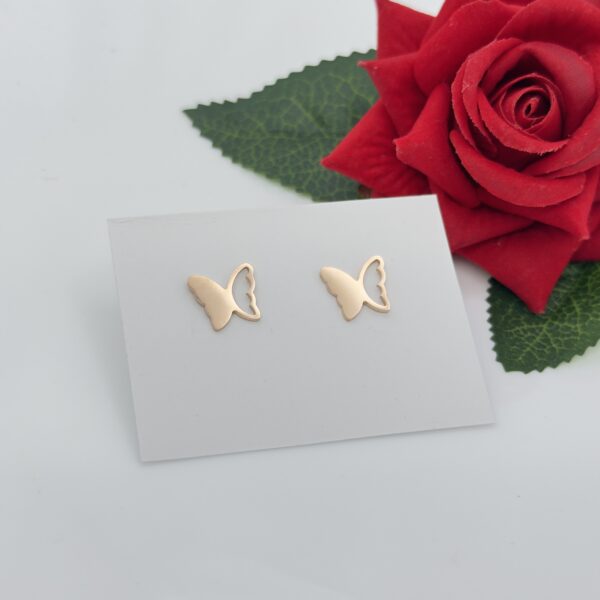 Stainlees Steel  Rose Gold Plated Stud Earring, Product Code: D-5096