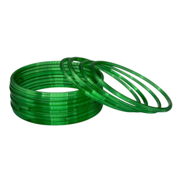 Plain Glass Bangles- Light Green Color- 12 Bangles Set, Product Code: V-2601