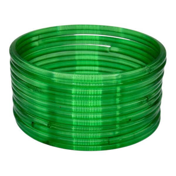 Plain Glass Bangles- Light Green Color- 12 Bangles Set, Product Code: V-2601 - Image 2