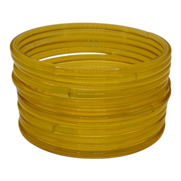 Plain Glass Bangles- Light Yellow Color- 12 Bangles Set, Product Code: V-2602 - Image 2