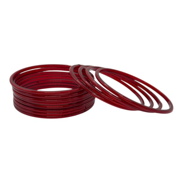 Plain Glass Bangles- Maroon Color- 12 Bangles Set, Product Code: V-2606