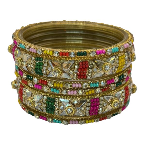 Preimum Glass Bangles- Multi Color- 6 Bangles Set, Product Code: V-2617 - Image 2