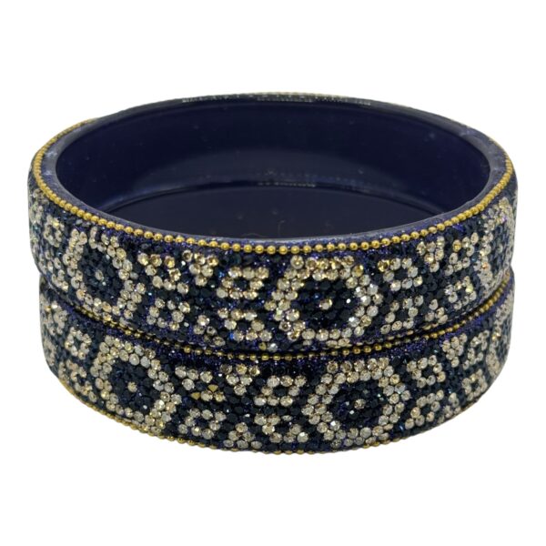 Glass Bangles- Blue Color- 2 Bangles Set, Product Code: V-2662 - Image 2