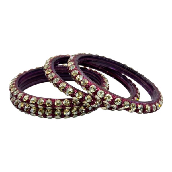 Glass Bangles- Pink Color- 4 Bangles Set, Product Code: V-2665