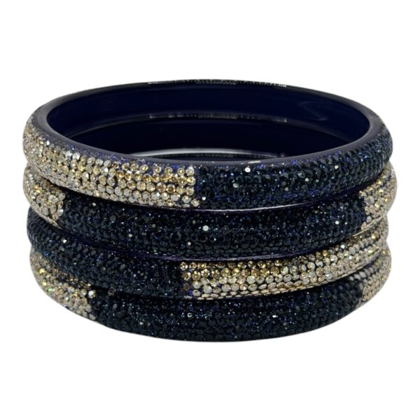 Glass Bangles- Blue Color- 4 Bangles Set, Product Code: V-2678 - Image 2