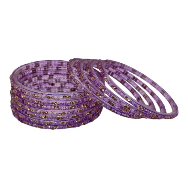 Glass Bangles- Violet Color - 12 Bangles Set, Product Code: V-2701