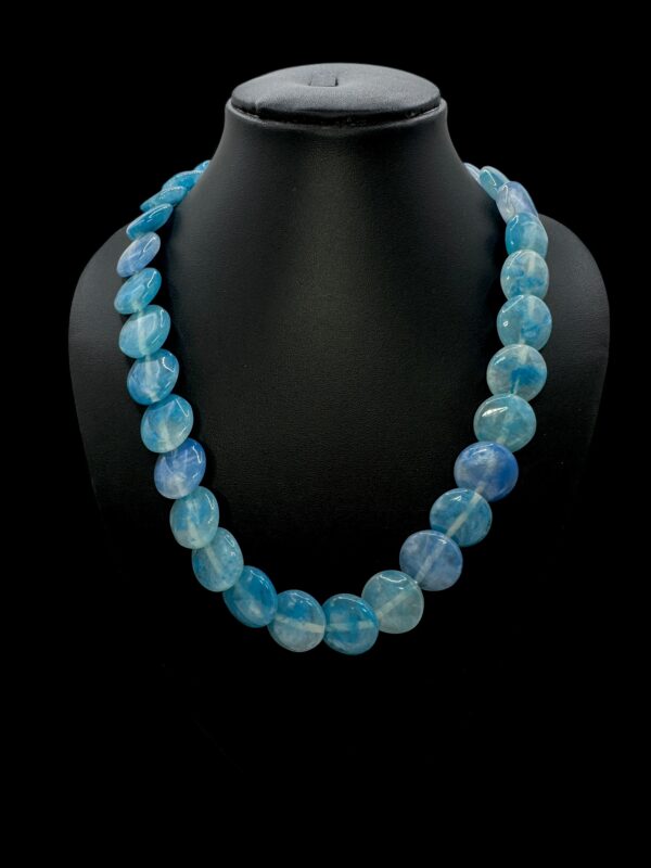 Fancy Short Beads Necklace- Sky Blue Color , V-2749